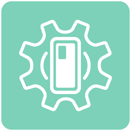 phone and cog icon