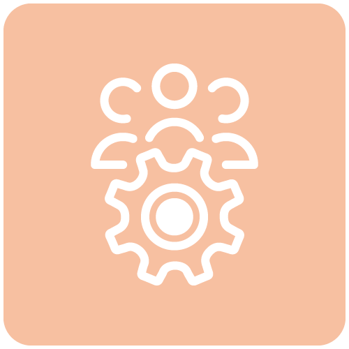 people and cog icon