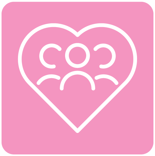 people in a heart